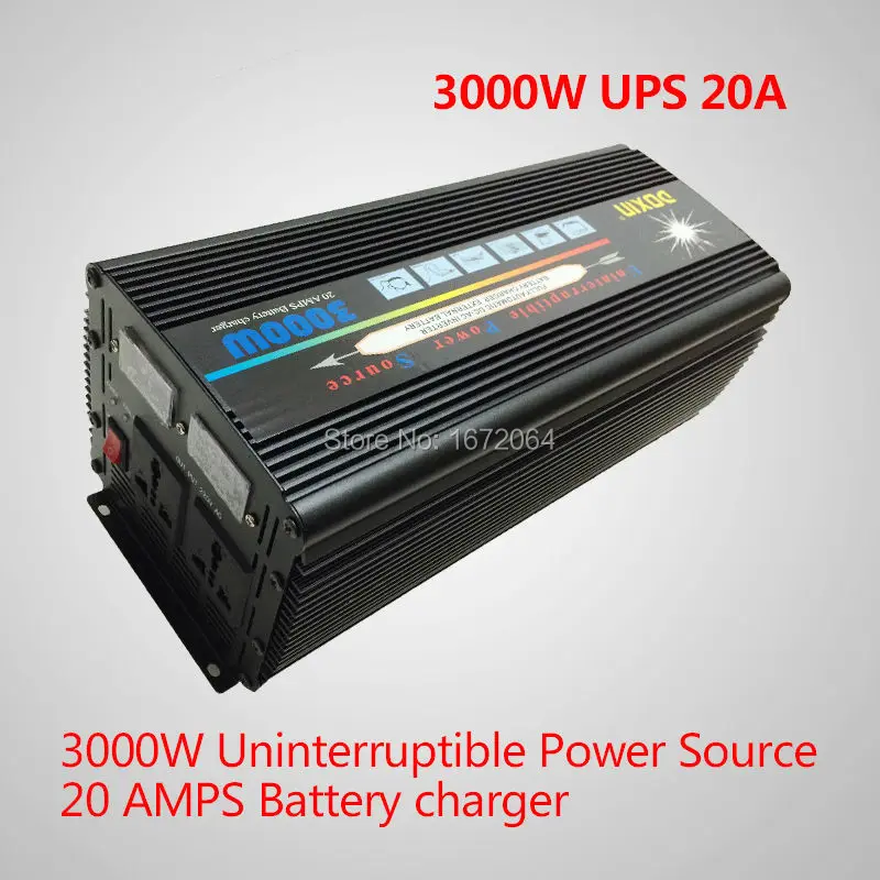3000W peak 6000w Uninterruptible Power Source 20 AMPS Battery charger