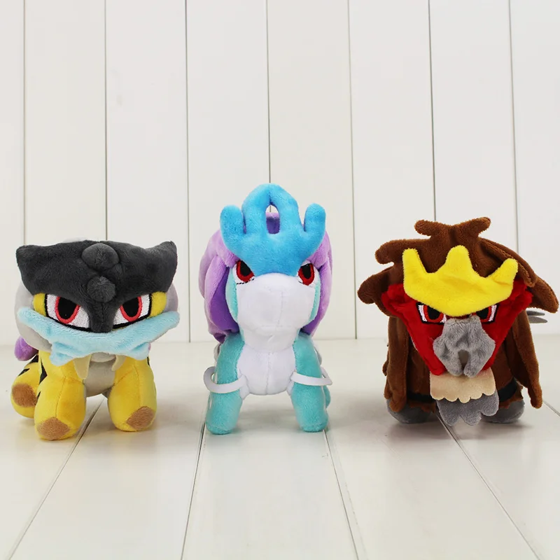 20-30CM Tamanho Pokemon Suicune Entei Raikou Plush Boneca Modelo Toy -  AliExpress