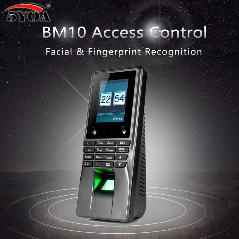 

5YOA 5YBM10A Biometric Facial Face Fingerprint Access Control Time Attendance Machine Electric Intercom Code System Door Lock