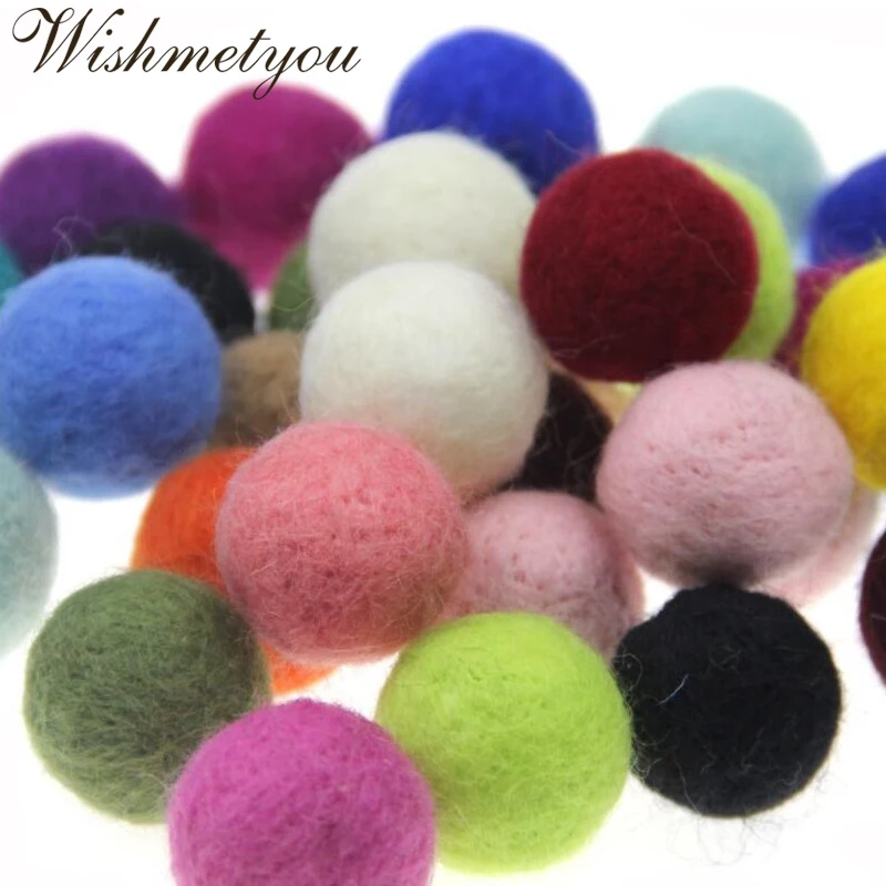 

WISHMETYOU 5Pcs 30mm Round Colorful Wool Felt Balls For Decoration Party Room Diy Crafts Supplies Pom Poms Felt Balls Findings