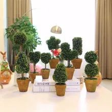 Искусственные садовые травы свадебные Композиции Buxus шары Самшит Топиарий пейзаж поддельные деревья горшки растения