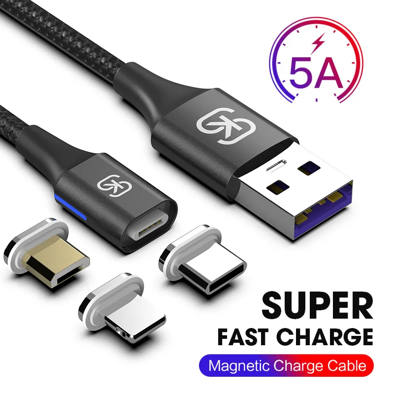 

Magnetic Cables 3 in 1 Micro usb Type C 5A 3A Super Fast Charging For iphone huawei P10 20 honor moblie phone Data SIKAI QC 4.0