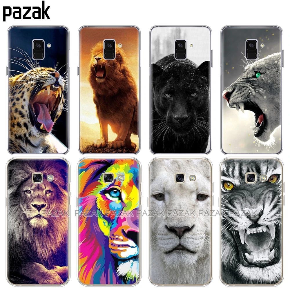 

Silicone phone case cover for Samsung Galaxy A6 A8 2018 A3 A310 A5 A510 A7 2016 2017 tiger lion bear