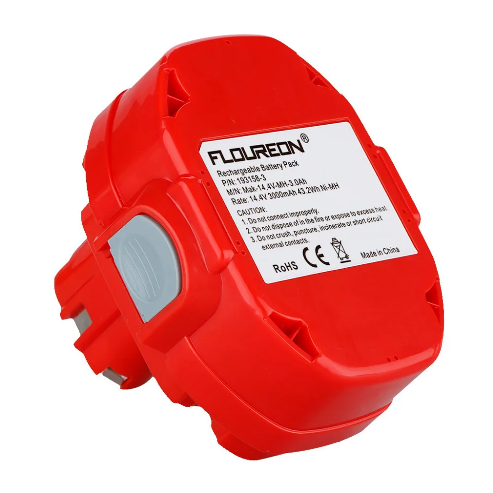 Аккумуляторная батарея FLOUREON 14 4 V 3.0Ah Ni MH 193158 3 для Makita PA14 JR140D 1420 1422 1433 1434 1435F 192699