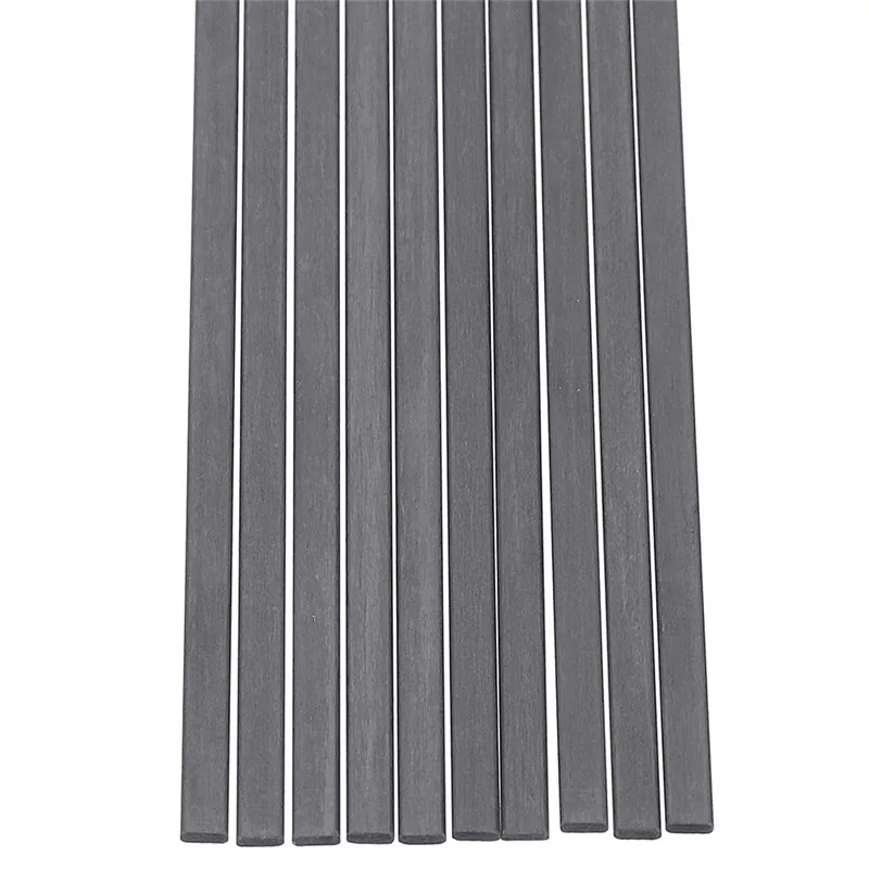 

10pcs/set 200mm Square Carbon Fiber Rods Strips Carbon Fiber Square Bars Matt Surface for RC Airplane DIY Tool Durable