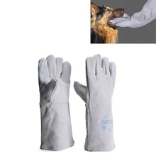 Bio XL, натуральная кожа, сварочные перчатки, мягкие, утолщенные, анти горячий, для приготовления пищи, бархатные, рабочие перчатки, анти-укус, для собак, животных, тренировочные перчатки