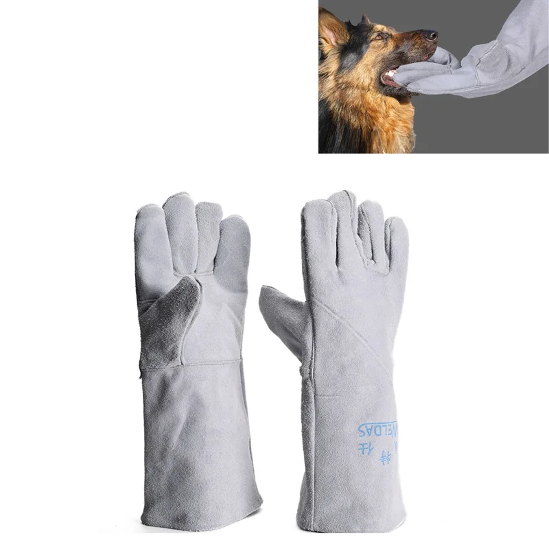 

Bio XL Genuine Leather Welding Gloves Soft Thicken Anti Hot Cooking Velvet Working Glove Anti Bite Dog Animal Traning Gloves
