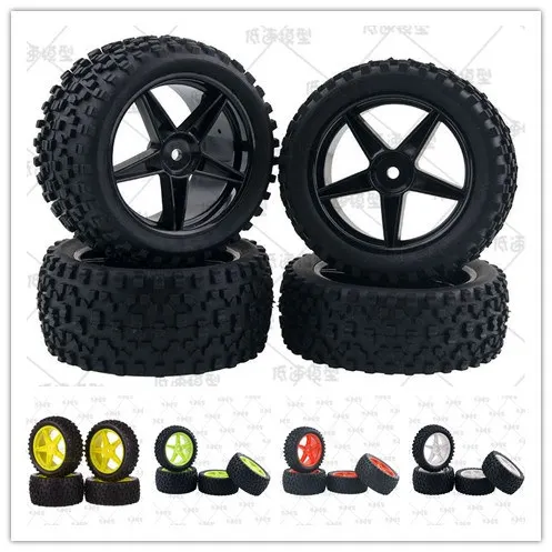 

4PCS RC 1/10 Scale Off-Road Car Tires Tyre and Wheels HSP 94166/94107/94106