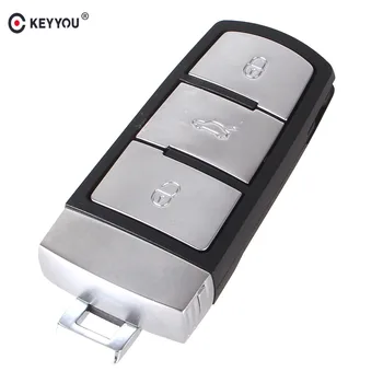 

KEYYOU Replacement Shell Smart Car Remote Key Case Fob 3 Buttons For VW VOLKSWAGEN CC Passat Magotan