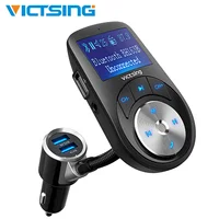 wireless bluetooth VicTsing Bluetooth FM Transmitter Wireless Car Kit Hands-free Radio Transmitter Adapter Dual USB Car Charger Music Player (1)