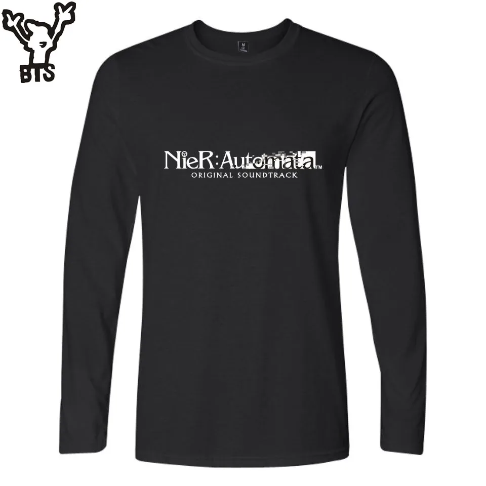 

Nier Automata Long Sleeve Funny Tshirt Men Pop 2B Kawaii Japan ARPG T Shirt Men Cotton 9S A2 Amir YoRHa Casual Tee Shirt Men