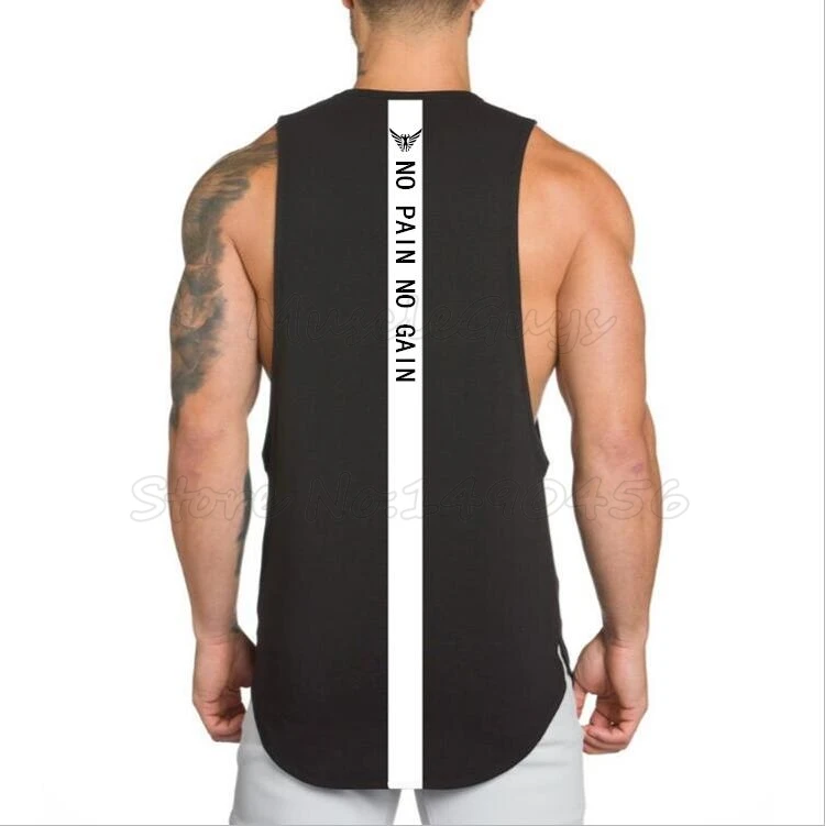 

Brand NO PAIN NO GAIN clothing bodybuilding stringer gyms tank top men fitness singlet cotton sleeveless shirt muscle vest