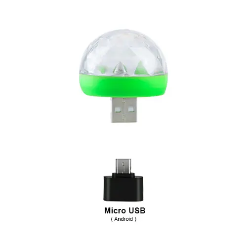 USB Lumiere RGB светодиодный музыкальный сценический светильник шоу клуб диско DJ светильник лазерный проектор управление звуком кристалл магический шар эффект светильник s - Цвет: Micro USB Android