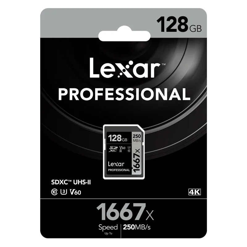 Новое поступление! 256 МБ/с. Lexar PROFESSIONAL 64 GB 128 GB 256 GB SDHC SDXC U3 карты C10 1667X карты памяти SD для 3D 4 K видео Камера