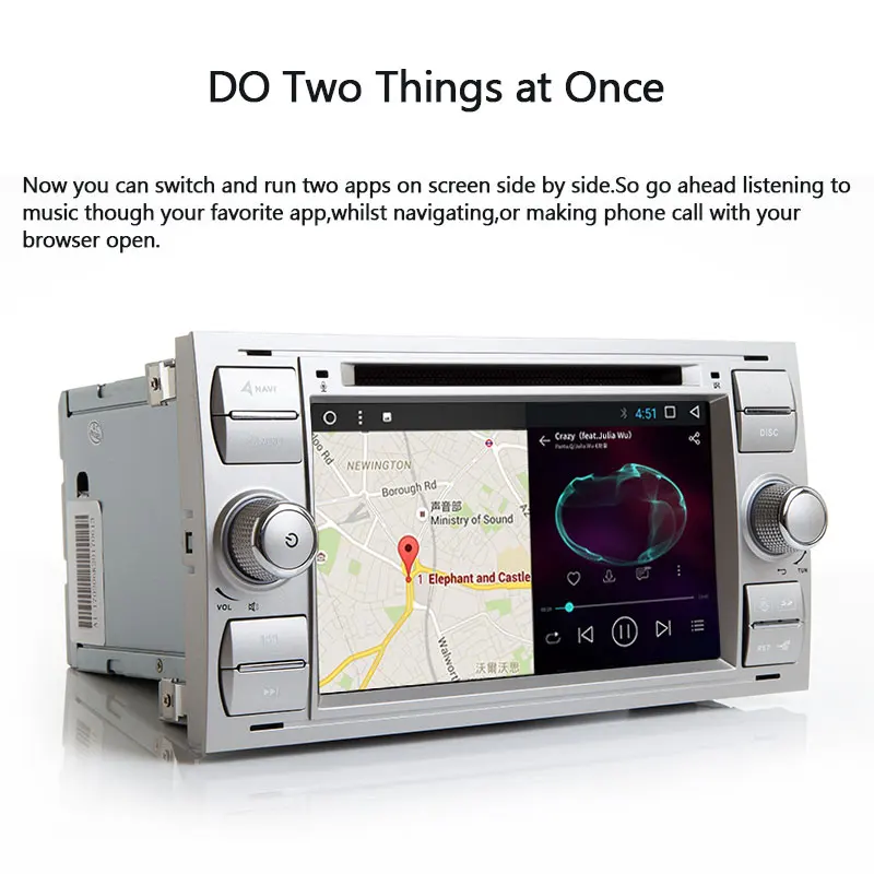 Perfect 2 Din Car Radio GPS Android 8.1 Car DVD Player For Ford Focus 2 Mondeo 4 C-Max S-Max Ford Fiesta Kuga Fusion Transit Galaxy IPS 3