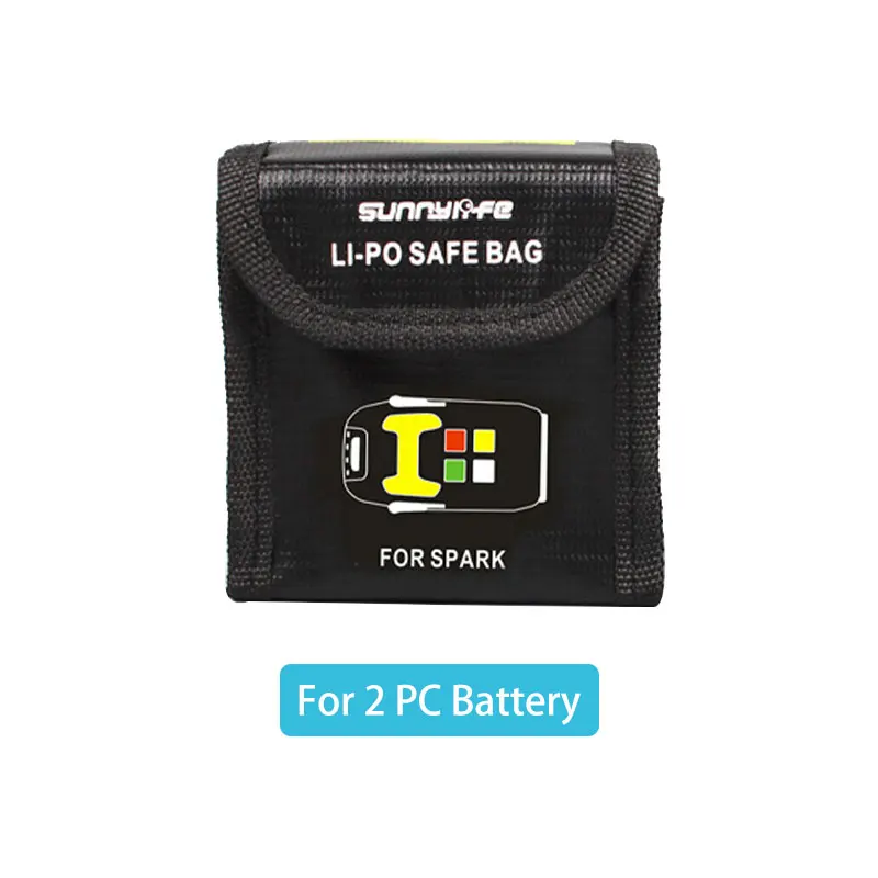 For 2pc Battery Sunnylife DJI аккумулятор SPARK коробка для хранения LiPo Безопасный мешок батарея защитная сумка Взрывозащищенная сумка для хранения для DJI SPARK - Цвет: For 2pc Battery