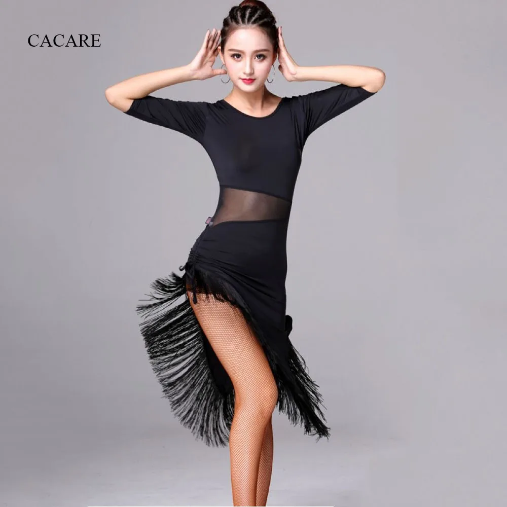 CACARE Latin Salsa Dance Dress for Women Latin Dress Fringe Latin Dance