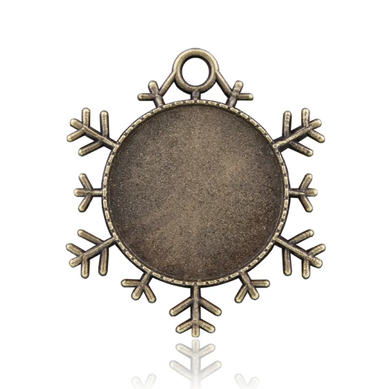 

(Pack of 20pcs) Antique Bronze Alloy Snowflake Charms Stamping Tags Hanging Pattern DIY Craft Embellishments