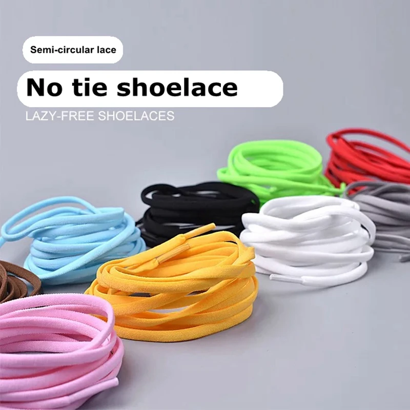 No Tie Shoe laces Kids Adult Safety Elastic Shoelaces Outdoor Leisure Sneakers Round Shoelace Unisex off white Lazy laces