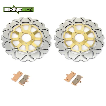 

BIKINGBOY Front Brake Discs Disks Rotors Pads For Kawasaki ZX9R Ninja 2000-2001 ZRX 1200 R / S 2001-2006 ZRX 1100 1999-2000