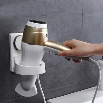 

1pcs Bathroom Hair Dryer Stand Organizer shelf Storage sucker Hairdryer Rack Holder Door For Home Hotel Dormitory SQ-1070