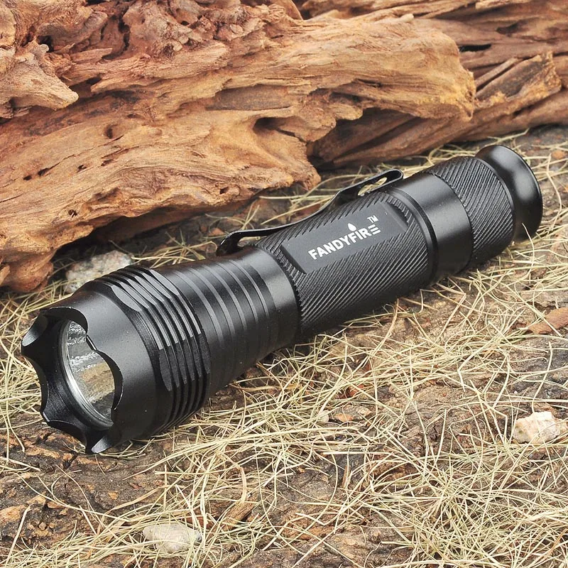 FandyFire F102 CREE R2 WC 5 Mode 250LM White LED Flashlight Luz Torch Light Tactical Hunting Flashlight 18650 Rechargeable Flash