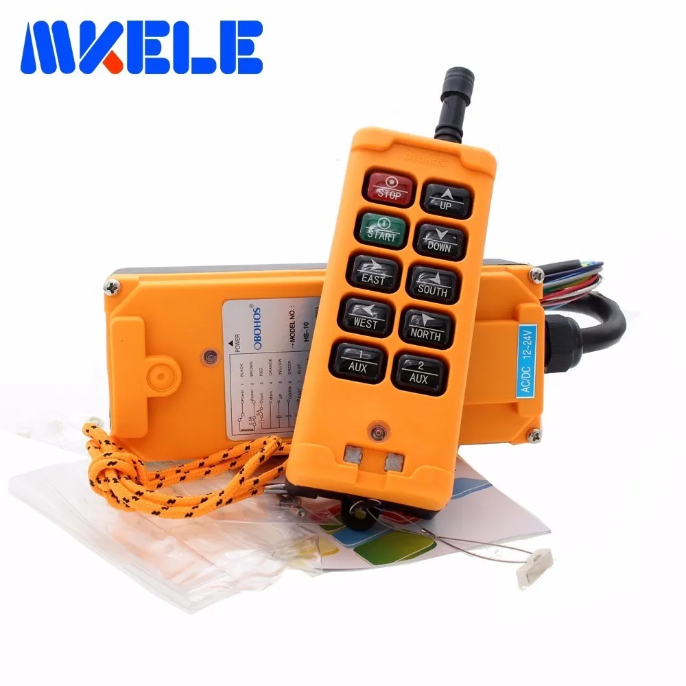 

New Arrivals 6 Channels 1 Speed control 2 motor crane industrial remote control HS-10 wireless transmitter push button switch