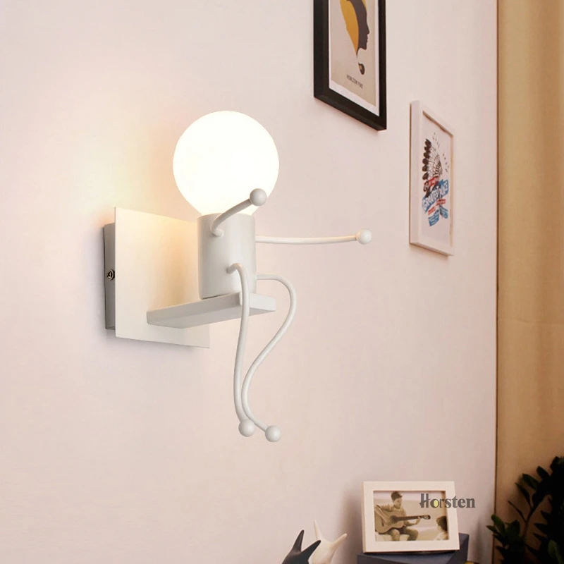 Creative Modern Interior Iron LED Wall Lamps Children Room Wall Sconces Bedroom Bedside Wall Light For Baby Kids Room Luminaire (10)