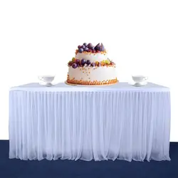 LanLan Высококачественная эластичная пряжа, элегантная сетчатая Пышная юбка-пачка для стола, вечерние свадебные украшения для дня рождения