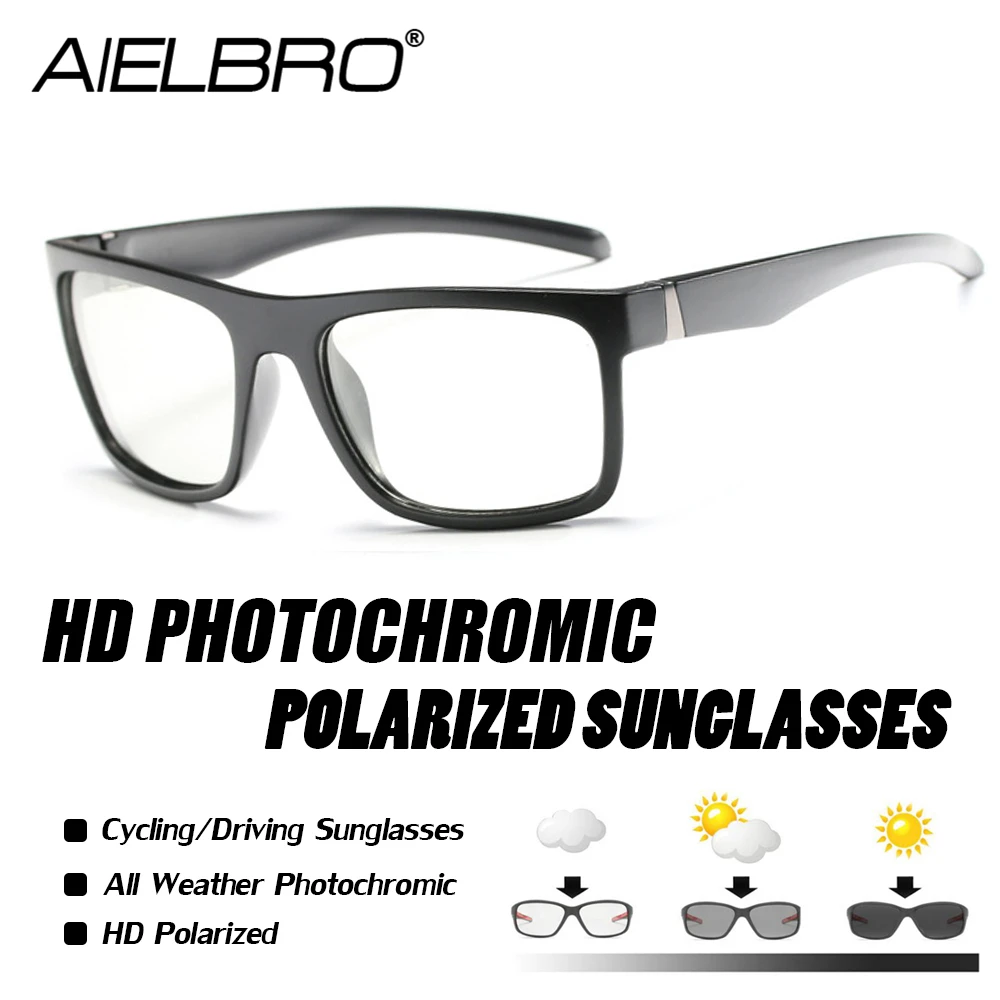 

AIELBRO Polarized Men Women Outdoor Sports Cycling Glasses Bike Goggles Photochromic Sunglasses Cycling Eyewear