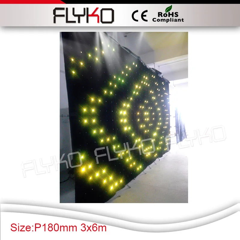 

multi color 3in1 full color P18 led video curtain DJ decoration 3mtr*6mtr led up lights led vision curtain