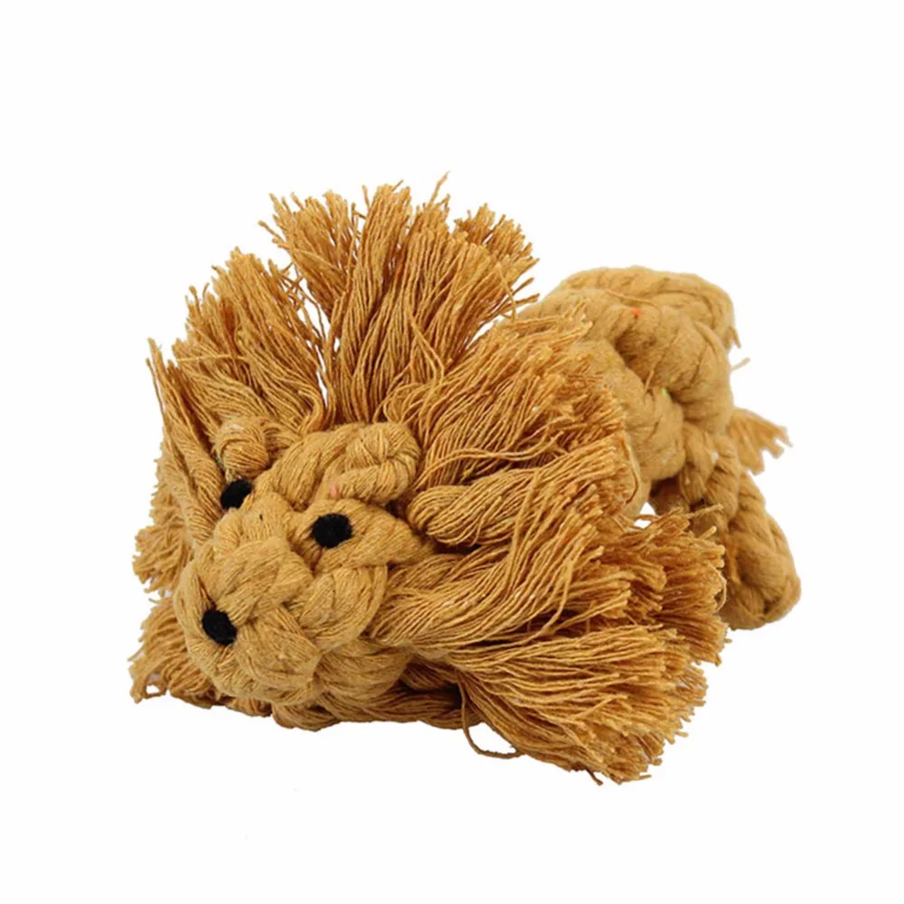 PipiFren Dog Toys Lion Tiger Dog Animal Shapes Rope Toy Handmade Bite