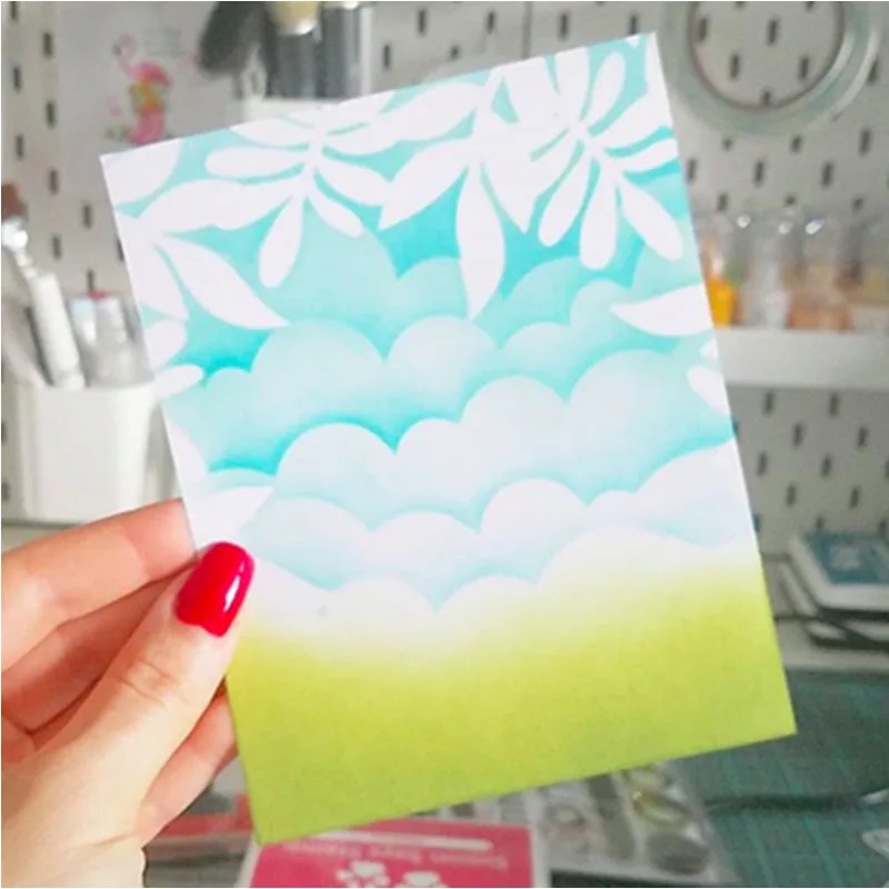 

Cloudy Layer Plastic Draw Stencil For DIY Scrapbooking Decorative Embossing DIY Cards Craft Plastic Templates Drawing Sheets