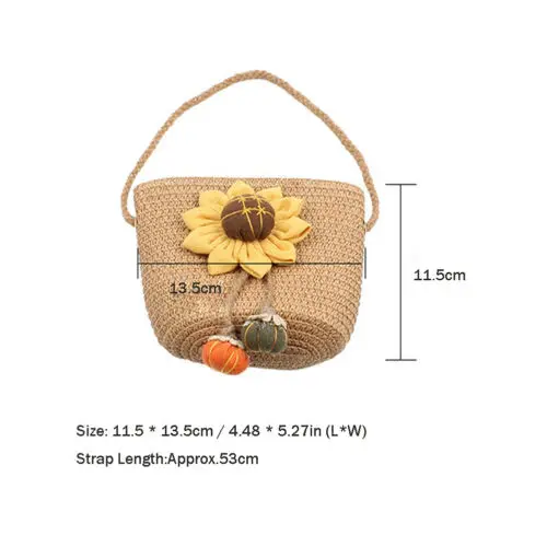 Kids/Girls Toddler Princess Handbag Sling Shoulder Bag Straw Crossbody Purse Baby Girl Flower HandbagsCross Body Messenger Bags