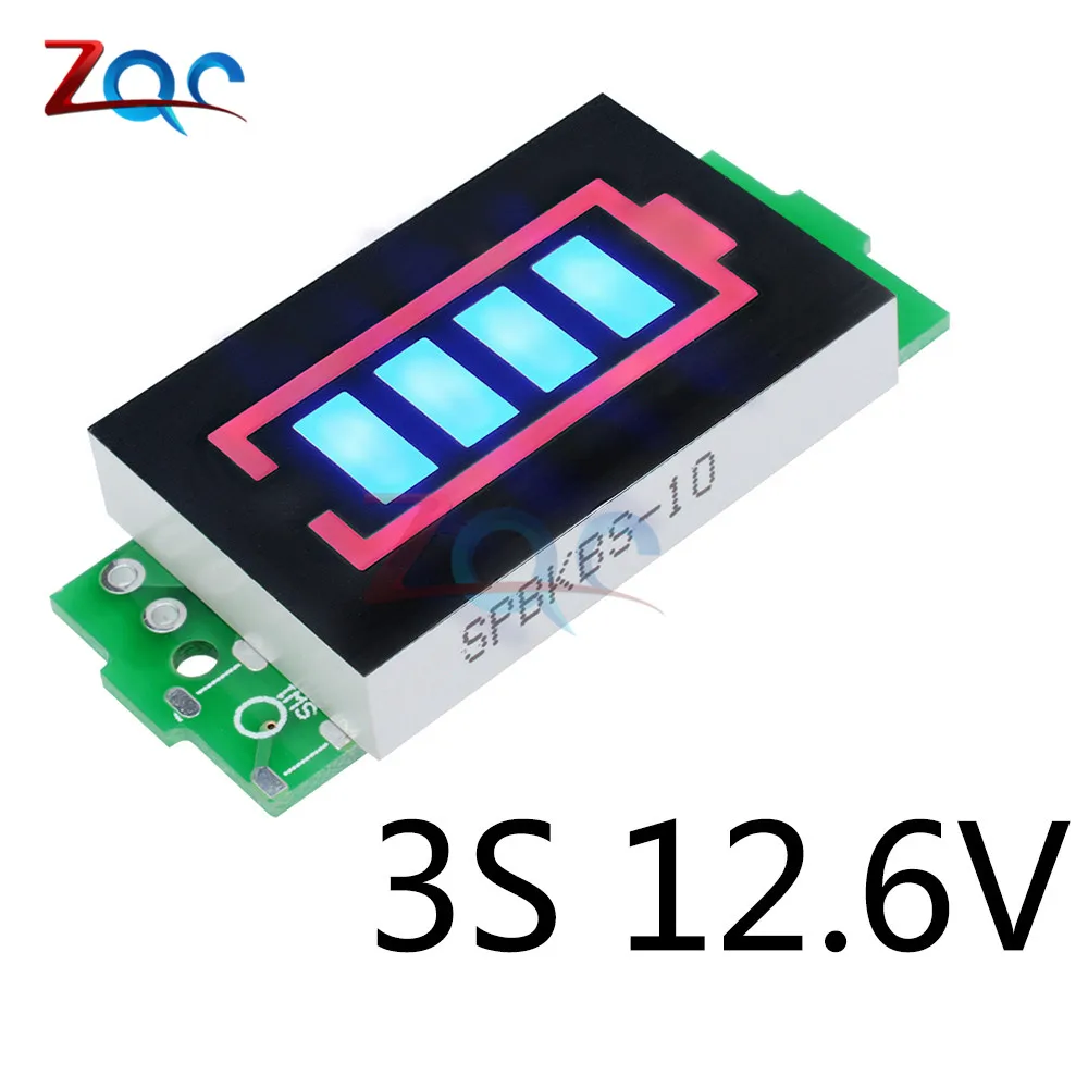 1S 2S 3S 4S 6S 7S Series Lithium Battery Capacity Indicator Display Module Electric Vehicle Battery Power Tester Li-po Li-ion - Color: 3S 12.6V