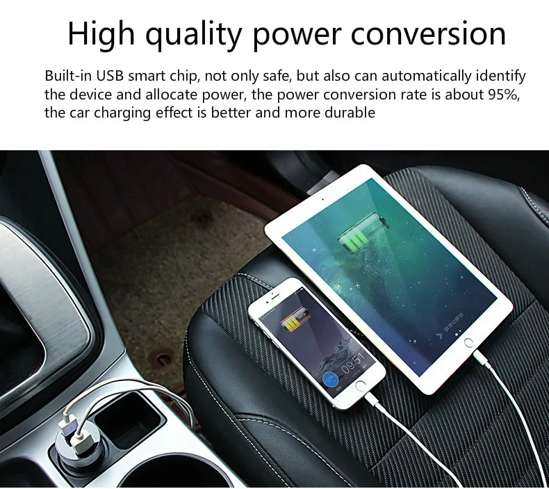 Car Charger Dual USB High Current Multi-function Fast Charge Car Charger for iPhone Samsung Xiaomi Huawei Andriod