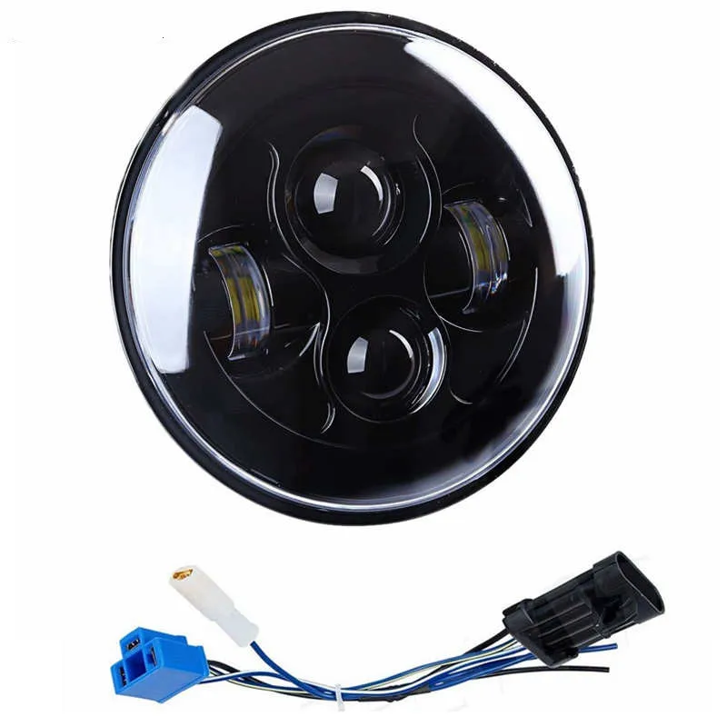 

Round 7" Motorcycle Black Projector moto HID LED Light Bulb Headlight For Harley Street Glide Softail FLHX F Touring Trike