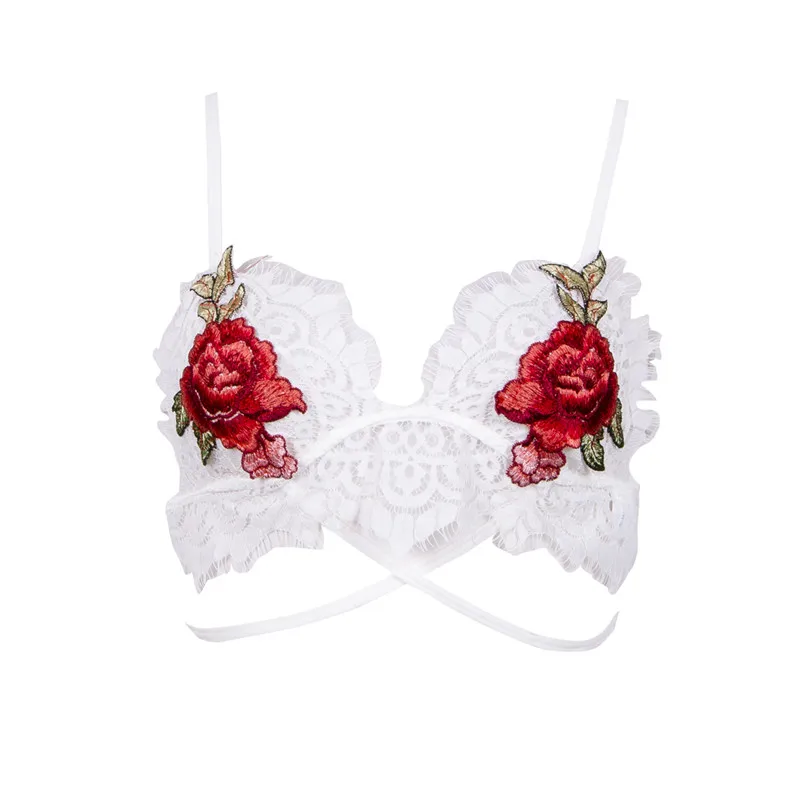 

Women Floral Sheer Lace Triangle Bralette Unpadded Push Up Bra Crop Top Lingerie Ladies Womens Flower Sexy Print Bras Clothing