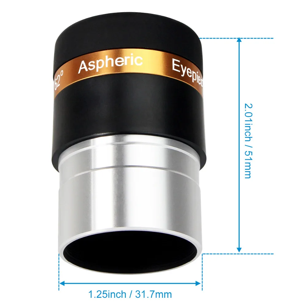 SVBONY Telescope Eyepiece WA 62° Aspheric HD Fully Coated Telescope Accessory for 1.25'' Astronomic Telescope 4
