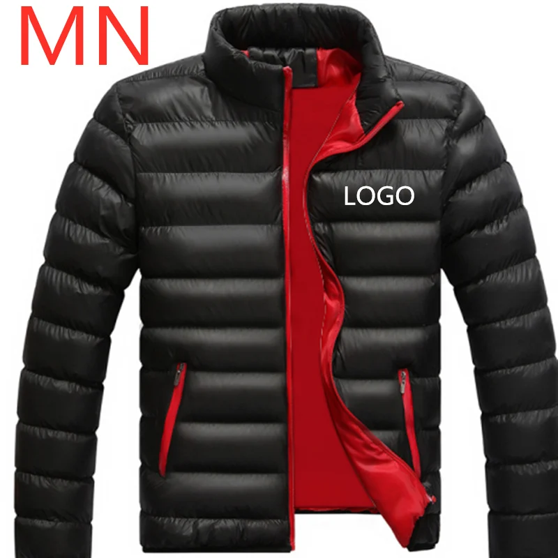 MN Fashion Mans/брендовые теплые зимние повседневные пуховики с логотипом, мужские пуховики с капюшоном, американский размер, мужской Молодежный пуховик Harajuku, верхняя одежда - Цвет: Black