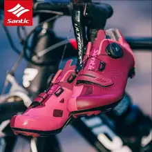 Santic унисекс велосипедная дорожная Обувь На Шнуровке Нейлоновая подошва Велоспорт спортивные гонки команда Велосипедная обувь дышащая женская/Мужская BikeShoes