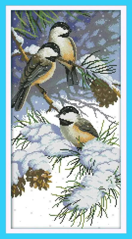 

Autumn Birds 2 DMC China Cross Stitch 14CT 11CT DIY Needlework Counted Cross stitch Kits For Embroidery Cross Crafts Home Decor