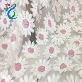 

2Yards Mesh 2018 New Arrival Pink Sequin Embroidery Fabric African Cord Lace Guipure French Lace Fabrics High Quality Tulle Lace