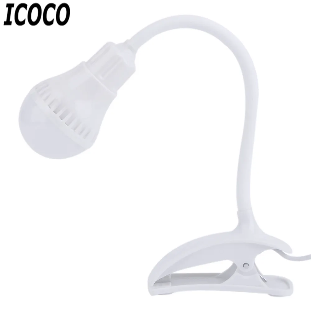 

ICOCO 1pc Super Bright LED Desk Clip Lamp USB Rechargeable Table Reading Lamp Student 360 degree bendable Light New Arrival Sale