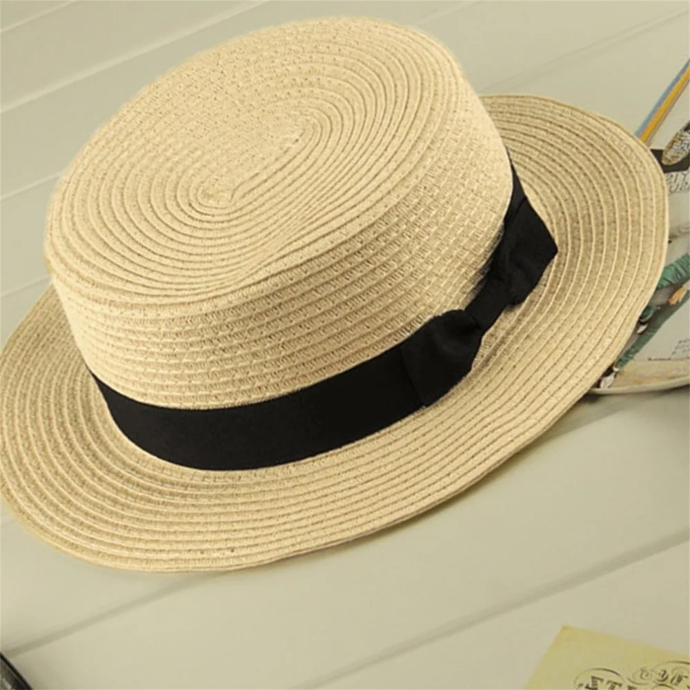 

Family Boater Sun Cap Ribbon Mother Kids Straw Beach Hat Panama Summer Hats for Kids Women Straw Hat Snapback Gorras &3 A30