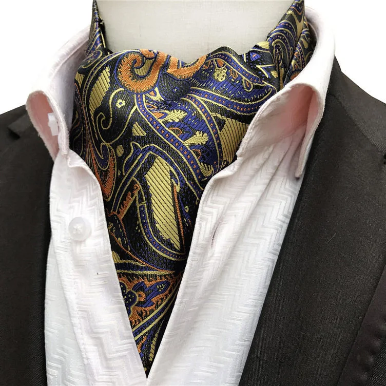 Новое поступление британский стиль Для мужчин формальный повод шее носить роскошные Пейсли Ascot жаккардовые