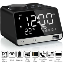Беспроводной Bluetooth Динамик мульти-функциональное зеркало музыкальный будильник Динамик FM радио Поддержка AUX карты памяти воспроизведения музыки радио