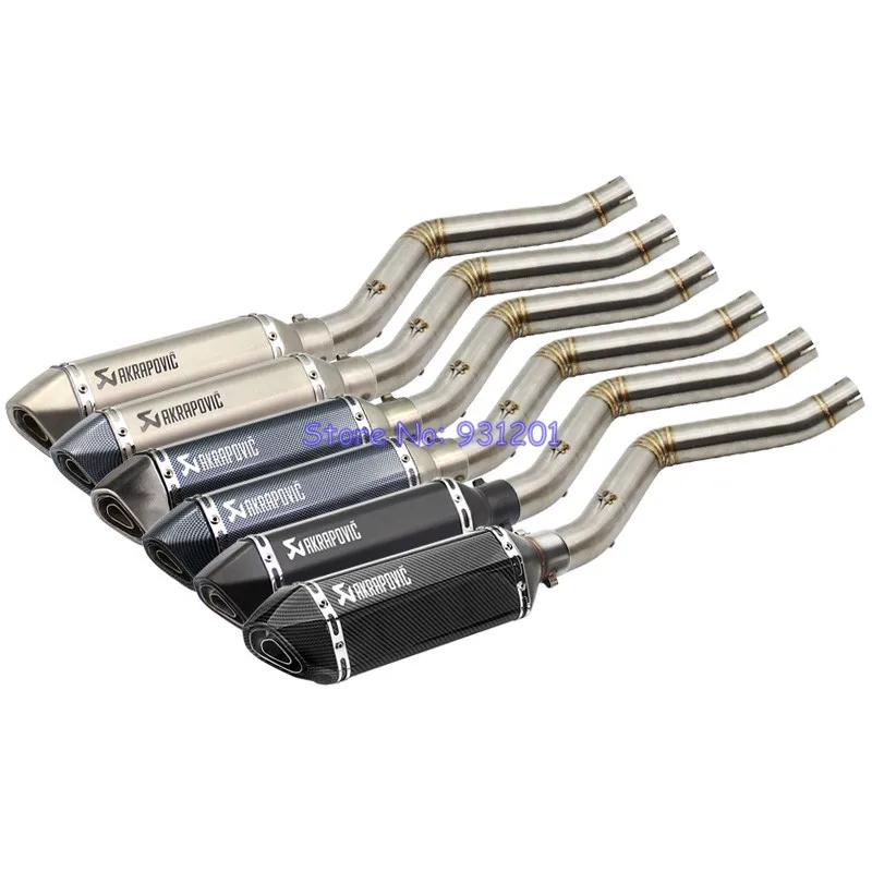 

Motorcycle Slip On Benelli TRK502 TRK 502 Akrapovic Exhaust Pipe Link Tube Middle Pipe Escape Moto with DB Killer