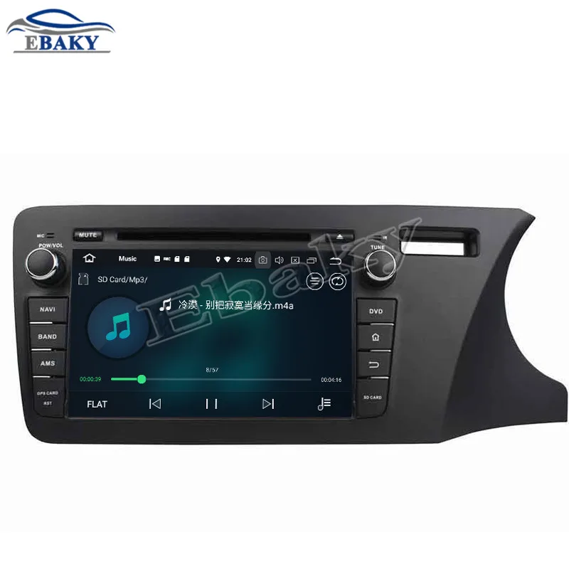 Top NaviTopia 8inch 4GB RAM 64GB ROM Octa Core Android 9.0 Car DVD Player For Honda CITY 2014 Right/GPS/WIFI 5