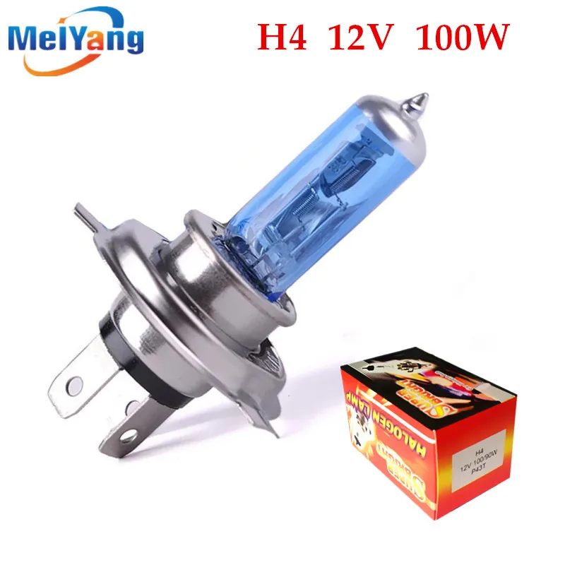 12v Lighting h4 100w 4300k 6000k Cars pure white yellow halogen headlight bulbs fog styling 4